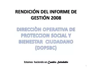 rendici n del informe de gesti n 2008