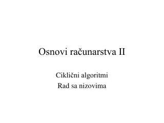 osnovi ra unarstva ii