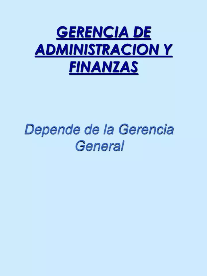 gerencia de administracion y finanzas