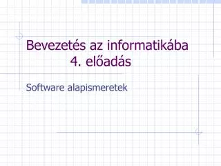 bevezet s az informatik ba 4 el ad s