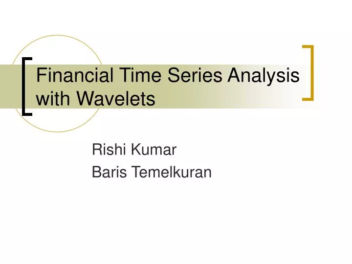 financial time series analysis with wavelets