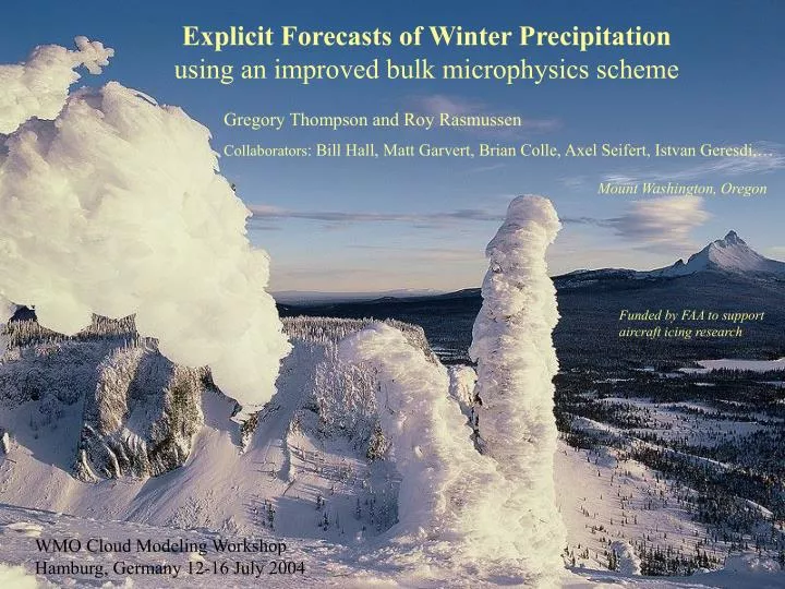 explicit forecasts of winter precipitation using an improved bulk microphysics scheme