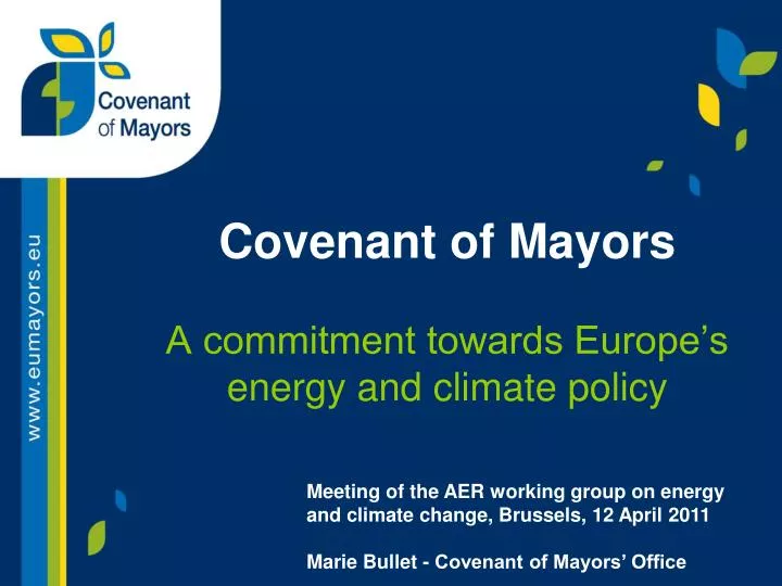 covenant of mayors a commitment towards europe s energy and climate policy