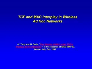 TCP and MAC interplay in Wireless Ad Hoc Networks