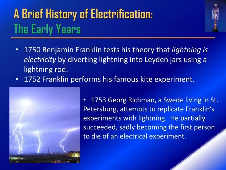a brief history of electrification the early years