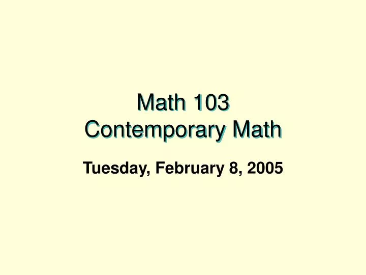 math 103 contemporary math