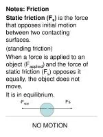 Notes: Friction - slide 1