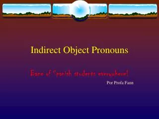 Indirect Object Pronouns