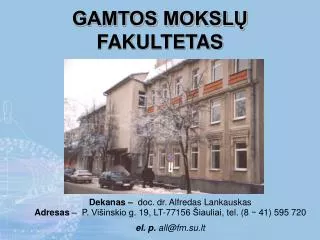 gamtos moksl fakultetas