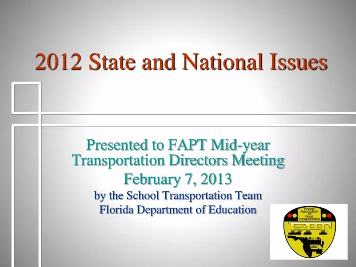 2012 state and national issues