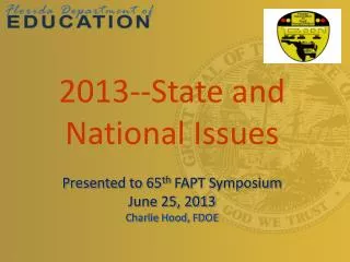 2013--State and National Issues