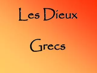 les dieux grecs