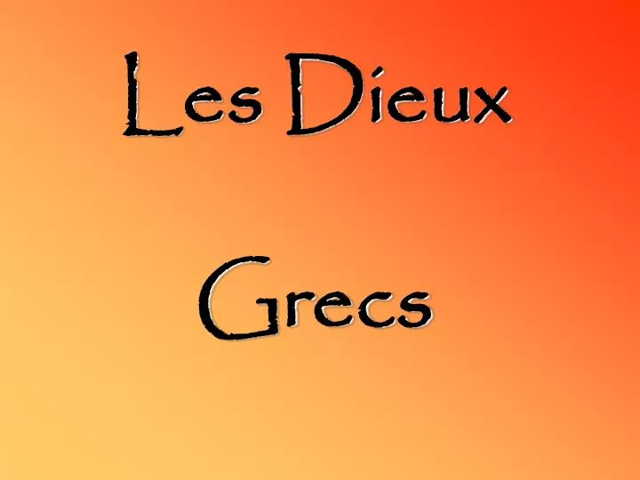 les dieux grecs