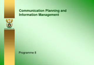 Communication Planning and Information Management