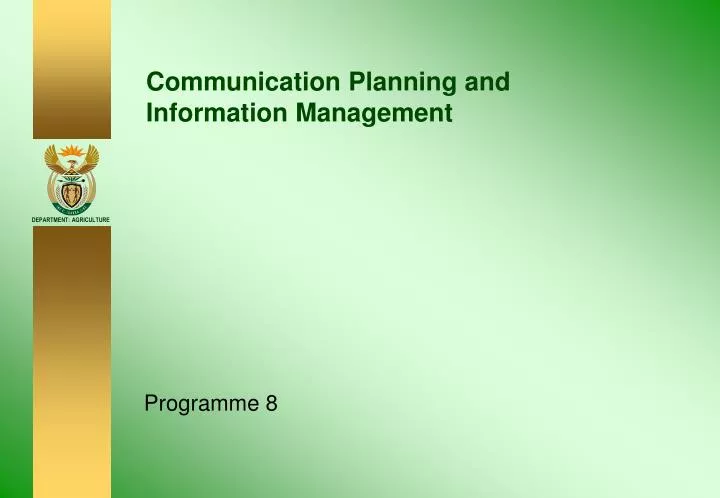 communication planning and information management