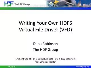 Writing Your Own HDF5 Virtual File Driver (VFD)