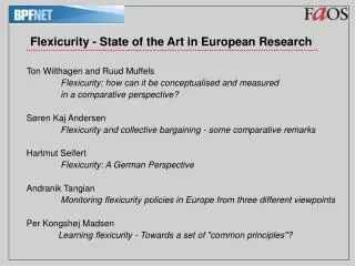 Flexicurity - State of the Art in European Research