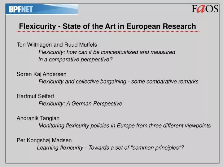 flexicurity state of the art in european research