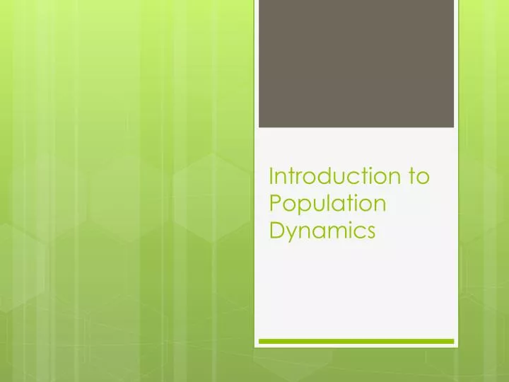 introduction to population dynamics