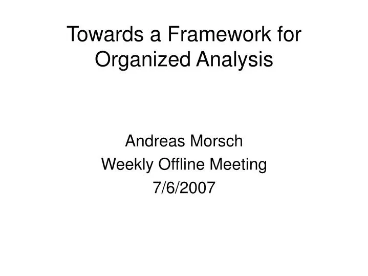 andreas morsch weekly offline meeting 7 6 2007