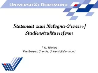 Statement zum Bologna-Prozess/ Studienstrukturreform
