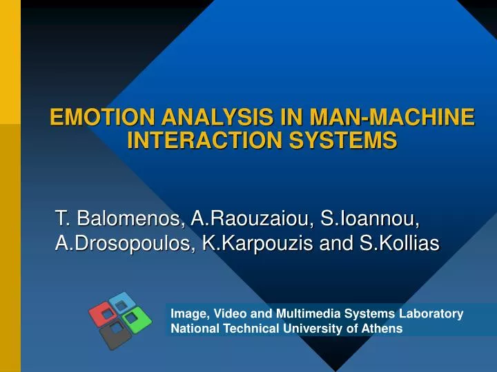 emotion analysis in man machine interaction systems