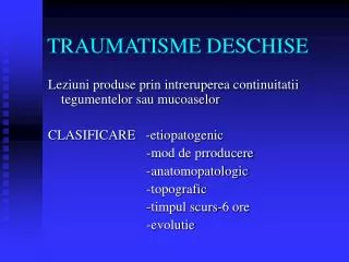 traumatisme deschise