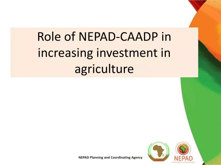 role of nepad caadp in increasing investment in agriculture
