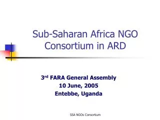 Sub-Saharan Africa NGO Consortium in ARD