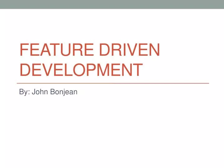 feature driven development