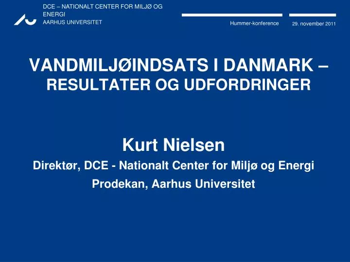 vandmilj indsats i danmark resultater og udfordringer