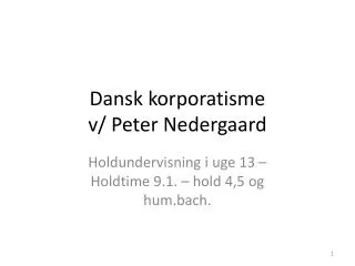 dansk korporatisme v peter nedergaard
