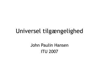 universel tilg ngelighed