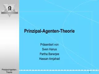 prinzipal agenten theorie