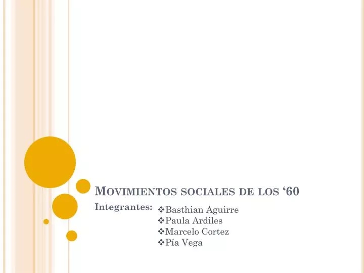 movimientos sociales de los 60
