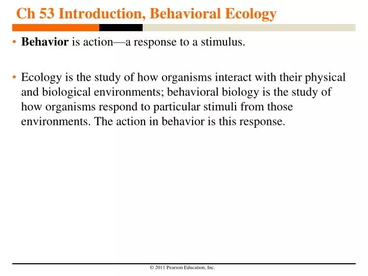 ch 53 introduction behavioral ecology