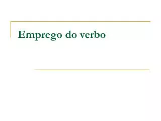 emprego do verbo