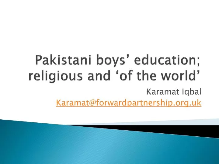 pakistani boys education religious and of the world