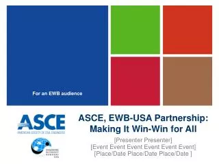 ASCE, EWB-USA Partnership: Making It Win-Win for All