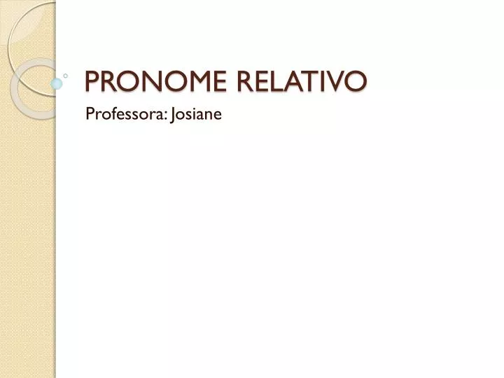 pronome relativo