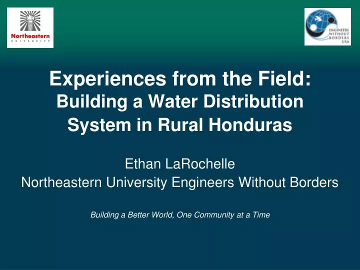 experiences from the field building a water distribution system in rural honduras