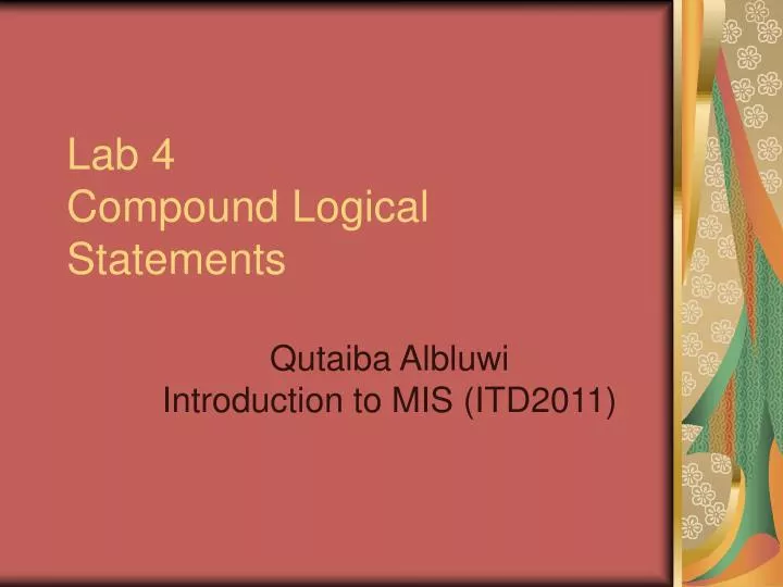 lab 4 compound logical statements
