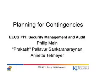 Planning for Contingencies