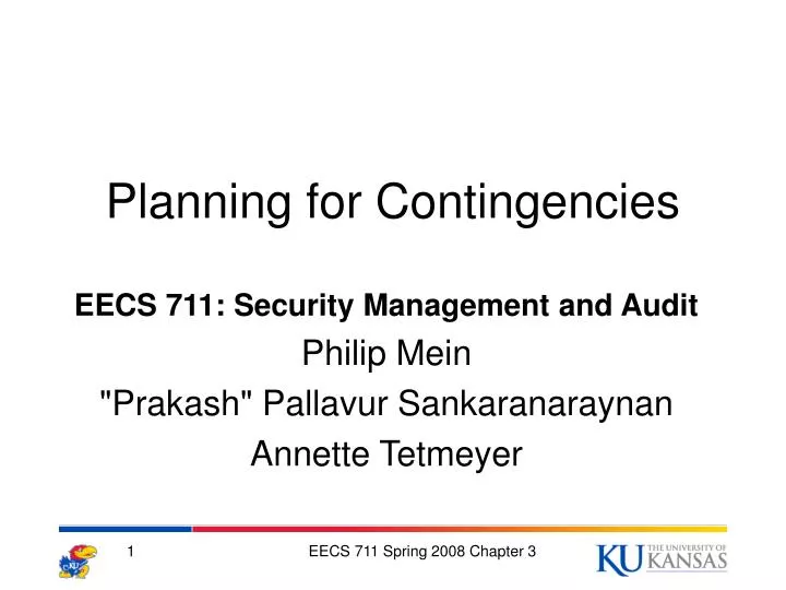planning for contingencies