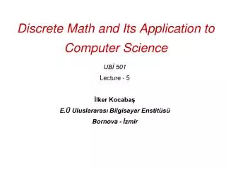 discrete math and its application to computer science