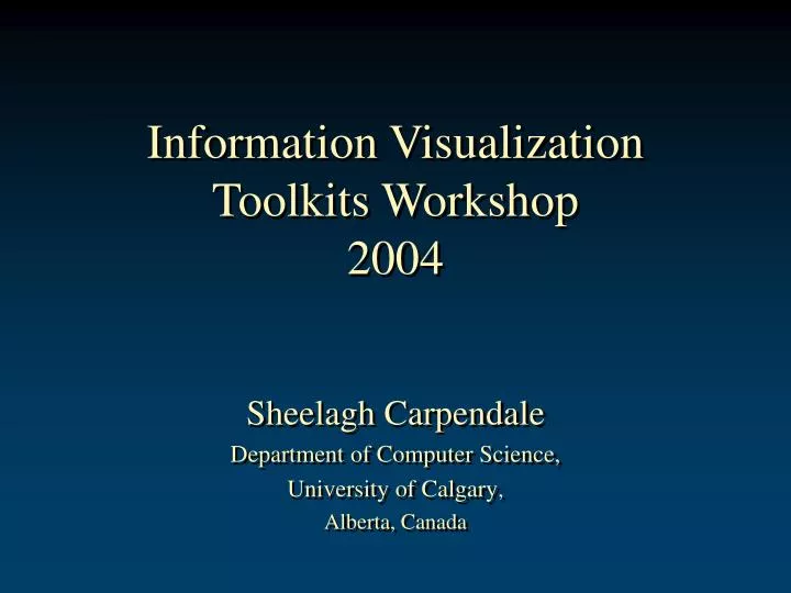 information visualization toolkits workshop 2004