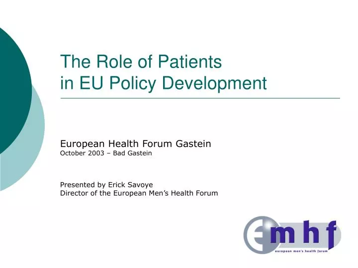 the role of patients in eu policy development