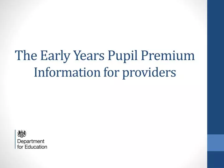 the early years pupil premium information for providers