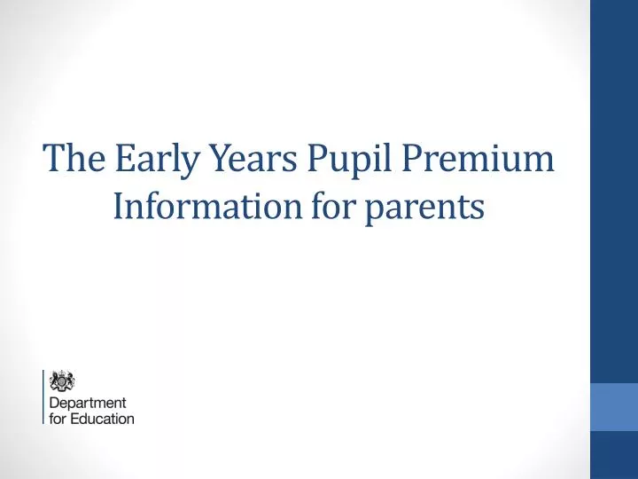 the early years pupil premium information for parents