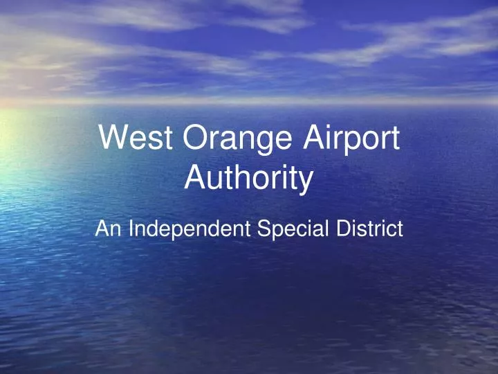 west orange airport authority